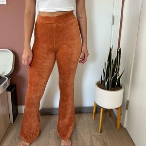 Suede Retro Flare Pants